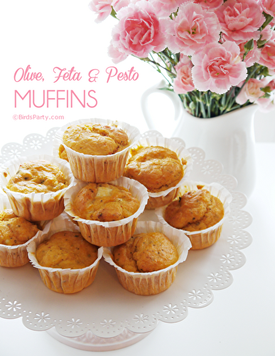 Party Ideas | Party Printables Blog: Feta, Olive and Pesto Muffins Recipe