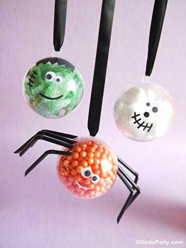 Party Ideas | Party Printables Blog: Halloween Kids Crafts | DIY Little Monster Candy Baubles