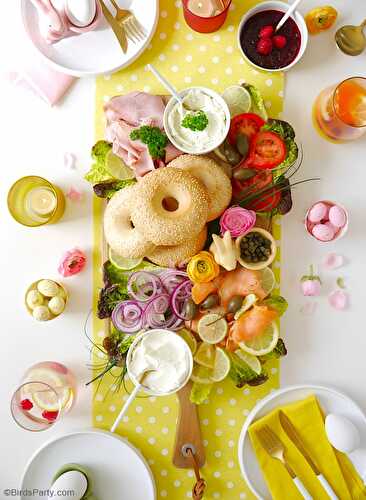 Party Ideas | Party Printables Blog: How To Build a Bagel Brunch Board