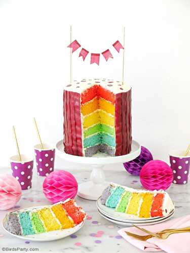 Party Ideas | Party Printables Blog: How To Make an Easy Rainbow Cake