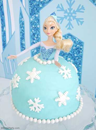 Party Ideas | Party Printables Blog: How to Make an Elsa Doll Birthday Cake