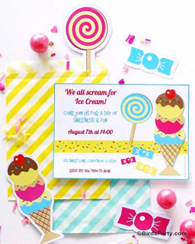 Party Ideas | Party Printables Blog: Ice Cream Social Birthday Party Printables 