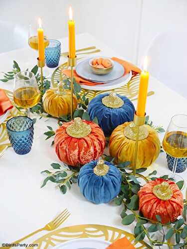 Party Ideas | Party Printables Blog: Jewel Toned Modern Thanksgiving Tablescape