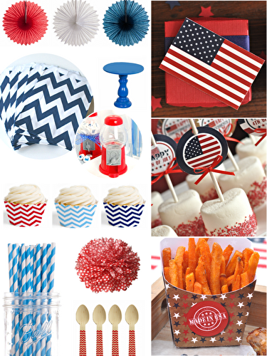 Party Ideas | Party Printables Blog: Last Minute Red, White & Blue Party Inspiration