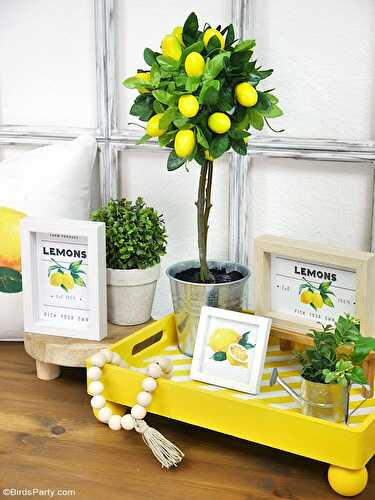 Party Ideas | Party Printables Blog: Lemon Themed DIY Modern Farmhouse Decor and Printables 🍋