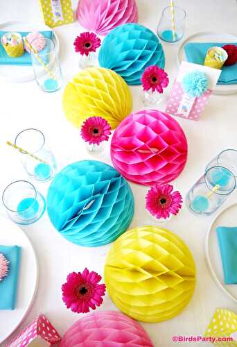 Party Ideas | Party Printables Blog: Mother's Day DIY Color Pop Tablescape