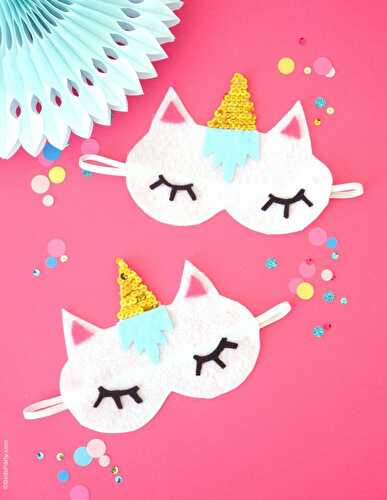 Party Ideas | Party Printables Blog: No-Sew DIY Unicorn Sleeping Masks with Free Template