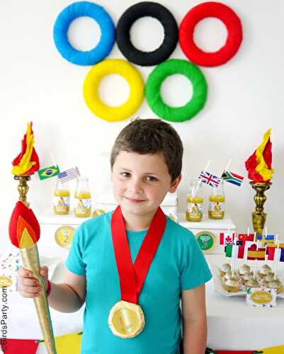 Party Ideas | Party Printables Blog: Olympic Torch & Gold Olympic Medals DIY Tutorial