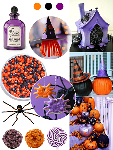 Party Ideas | Party Printables Blog: Orange, Purple and Black Halloween Party Ideas