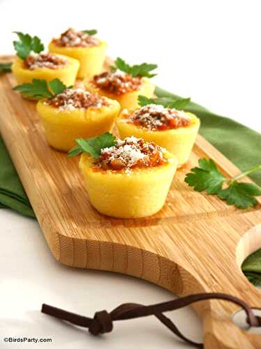 Party Ideas | Party Printables Blog: Party Food | Gourmet Polenta Bologenese Cups Recipe