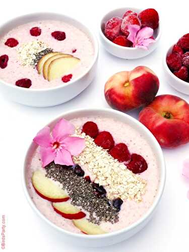 Party Ideas | Party Printables Blog: Peach & Berries Smoothie Bowl Recipe