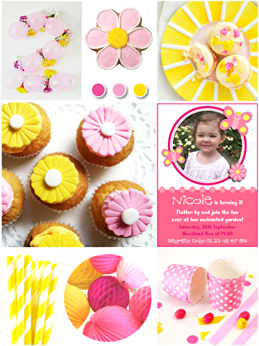 Party Ideas | Party Printables Blog: Pink & Yellow Garden Birthday Party Ideas