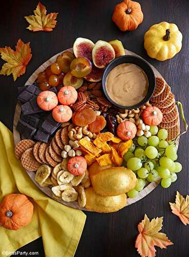 Party Ideas | Party Printables Blog: Quick & Easy Chocolate Grazing Board for Fall