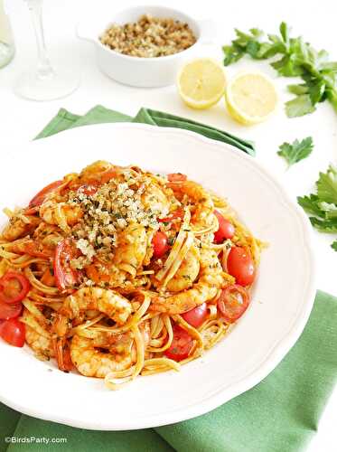 Party Ideas | Party Printables Blog: Recipe | Bloody Mary Inspired Seafood Linguine