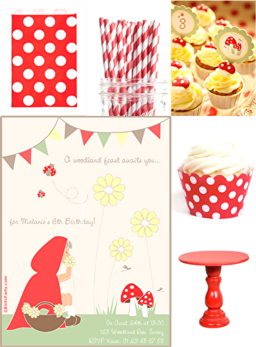 Party Ideas | Party Printables Blog: Red & White Little Red Riding Hood Birthday Party Ideas