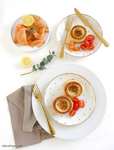 Party Ideas | Party Printables Blog: Smoked Salmon Vol-au-Vent Baked Eggs Recipe