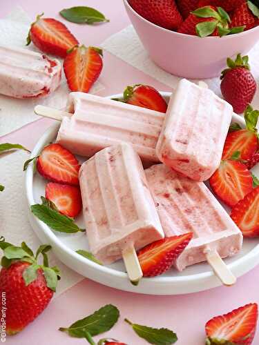 Party Ideas | Party Printables Blog: Strawberries and Cream Popsicles Recipe