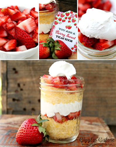 Party Ideas | Party Printables Blog: Strawberry Shortcake in a Jar Recipe