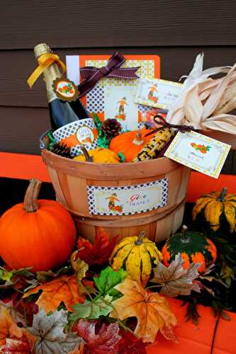 Party Ideas | Party Printables Blog: Thanksgiving DIY Gratitude Gift Basket