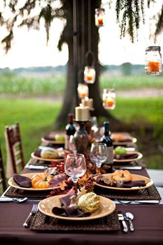Party Ideas | Party Printables Blog: Thanksgiving DIY Tablescape a Dinner Party Ideas