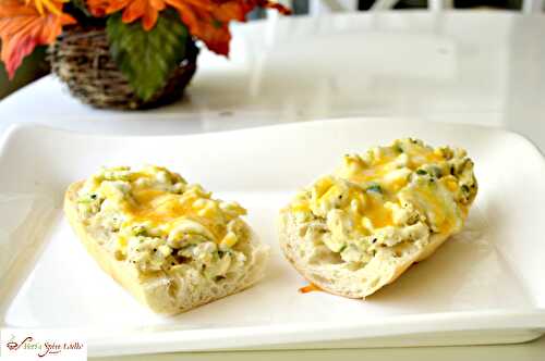 Green Garlic and Chilies Scrambled Eggs Baguette