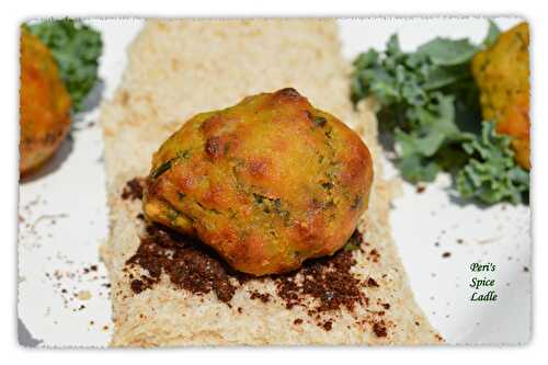 Baked Kale and Potato Dumplings - 'Batata Vada' Reinvented