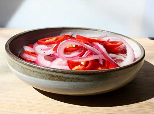 Pickled onions and chillies