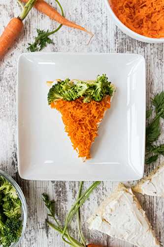 Carrot-Shaped Veggie Pizza