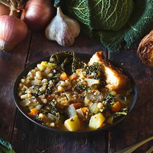 Bean Vegetable Soup - Tuscan Ribollita Recipe