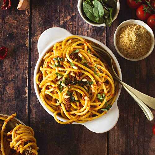 Sun-dried Tomato Pesto Pasta Recipe | Vegan