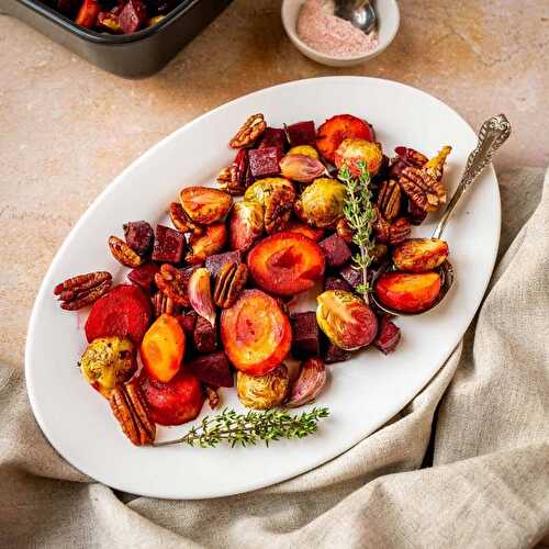 Mediterranean Honey Roasted Vegetables with Brussel Sprouts and Carrots
