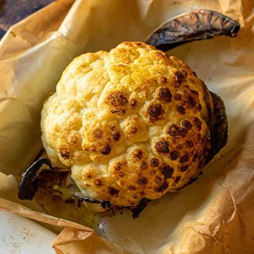 Perfectly Roasted Whole Cauliflower Head (3 Ingredients)