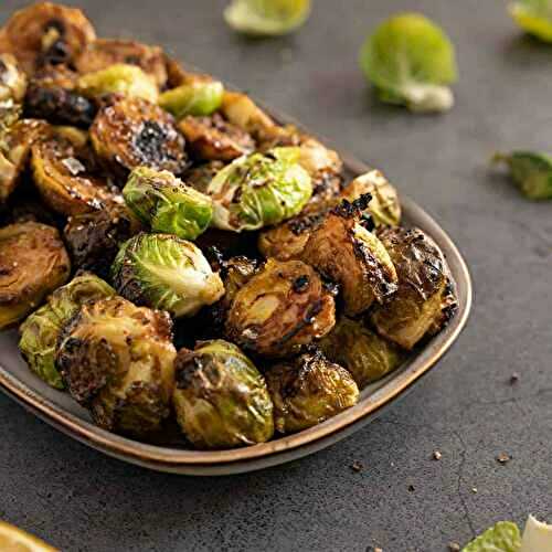 Easy Roasted Balsamic Lemon Marinated Brussel Sprouts