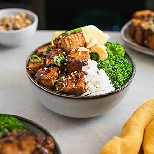 Hawaiian Tofu Rice Bowl with Homemade Gluten-Free Teriyaki Sauce