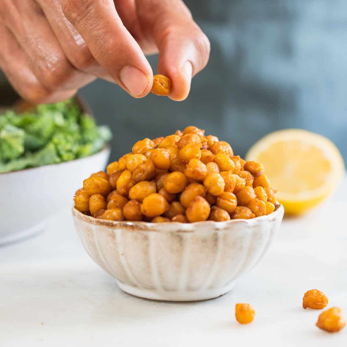 Oven-Roasted Crispy Chickpeas (Air fryer option too)