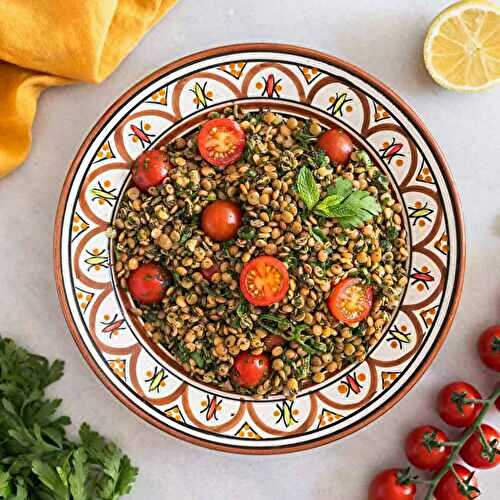 Green Lentil Tabbouleh Salad (Healthy 10-mins No-Oil Recipe)