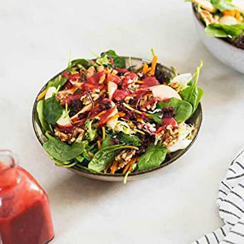 Spinach Walnut Salad with Apple and Cranberry