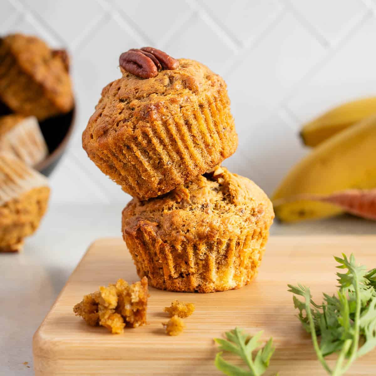 Dairy-Free Banana Carrot Muffins (Healthy & Vegan)