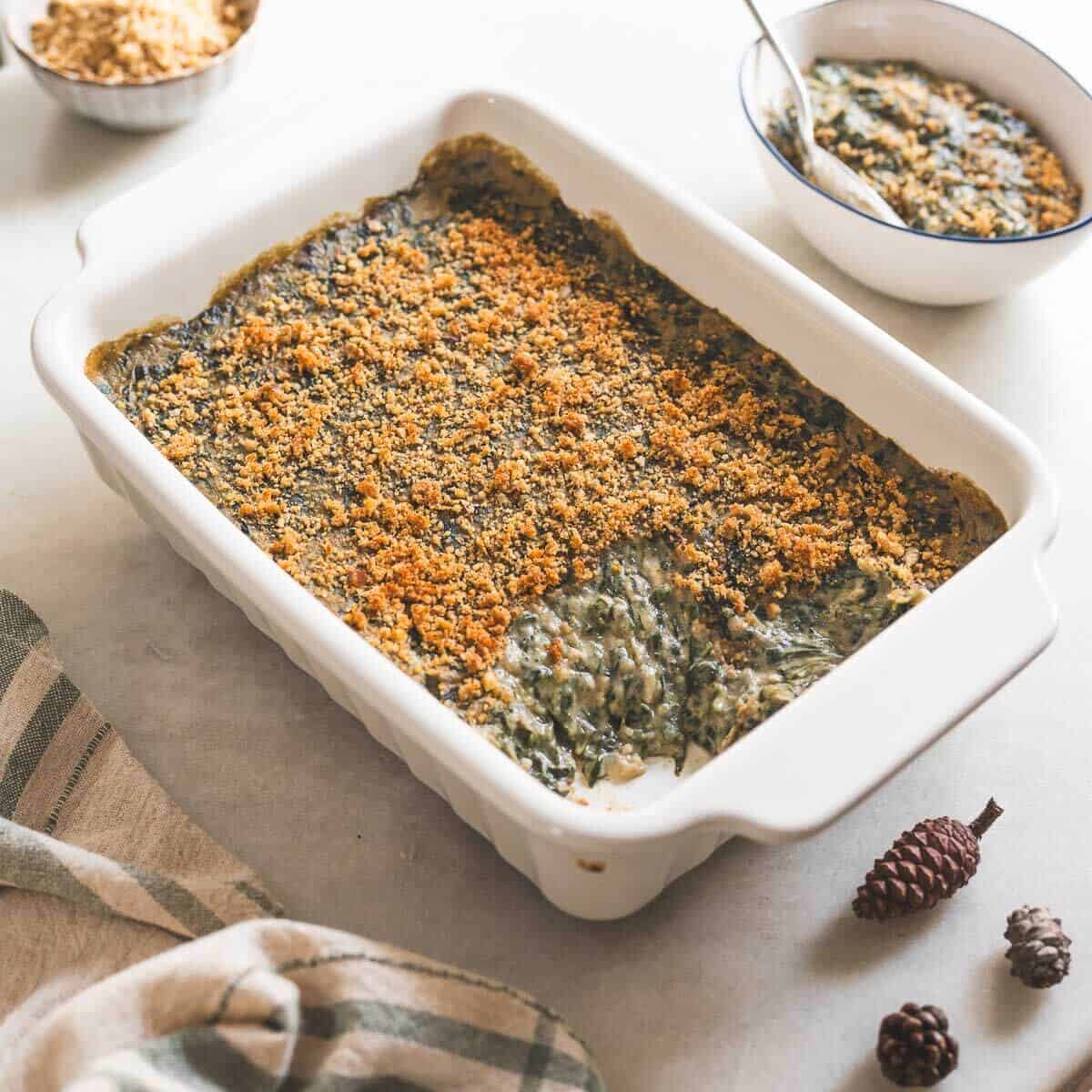 Cheesy Creamed Spinach Casserole Recipe