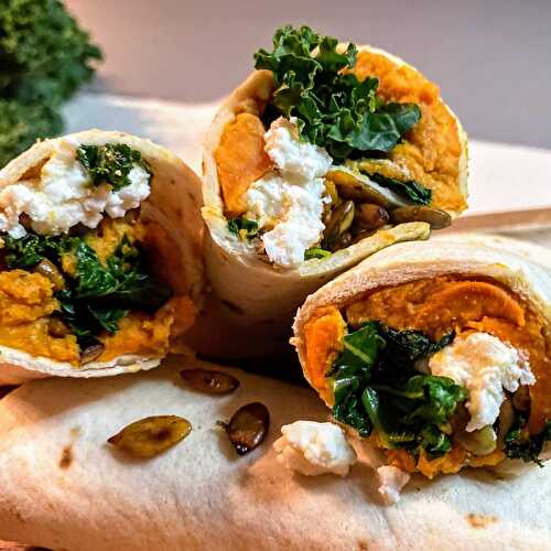 🧡 Sweet Potato Wrap with Kale and Feta