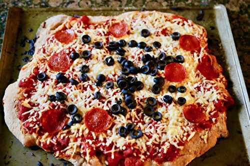 Homemade Whole Wheat Pepperoni Pizza