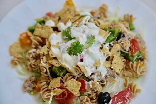 Crunchy Taco Salad with Pasta & Ranch Dressing