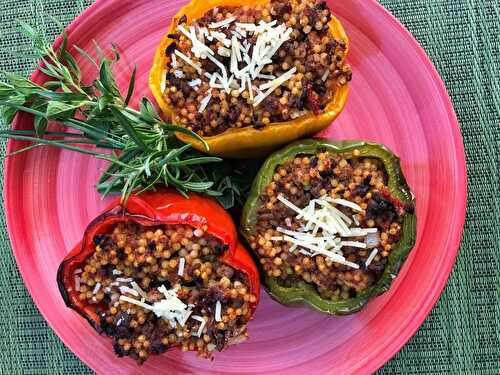 Stuffed Bell Peppers with Beefy, Cheesy Yumminess