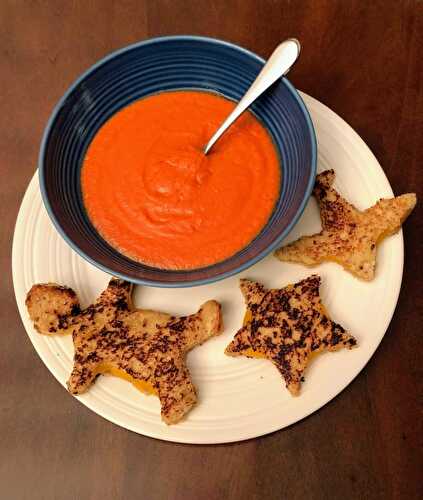 Grilled Cheese Sandwich for Kids with Creamy Tomato Soup