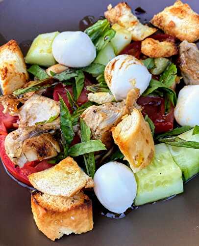Panzanella Salad with Chicken & Mozzarella