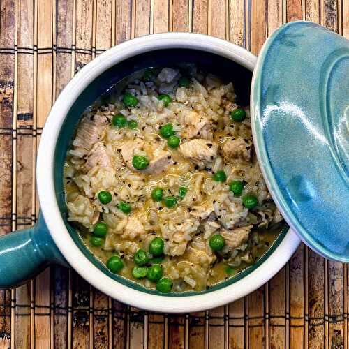 One Pan Chicken, Rice and Peas