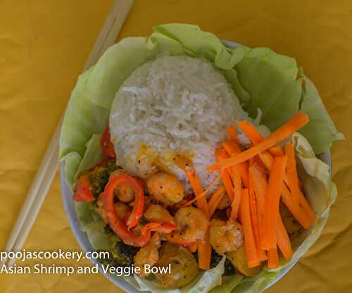 Asian Shrimp Veggie Bowl Recipe - Pooja's Cookery