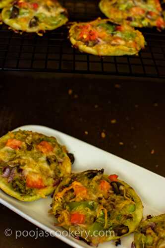 Garlic Pesto Mini Pizza Bites Recipe - Pooja's Cookery