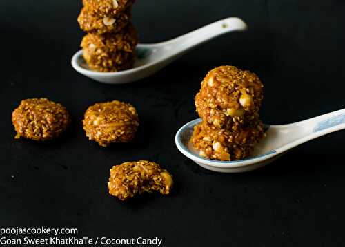 Goan Sweet, Khatkhati / Coconut Candy Recipe - Pooja's Cookery