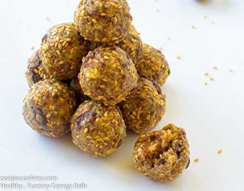 Healthy , Yummy Energy Balls Recipe - Pooja's Cookery